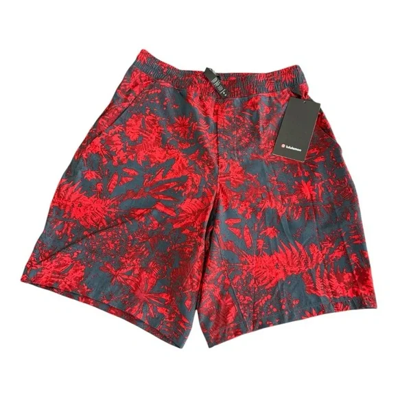 Lululemon Bold Red and Black Patterned Shorts - Picture 1 of 5